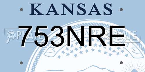 753NRE Kansas License Plate