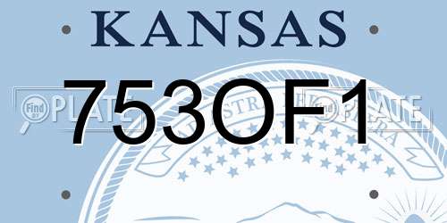 753OF1 Kansas License Plate