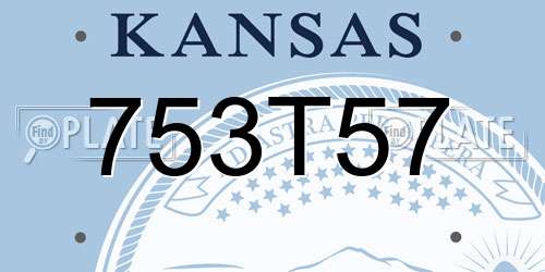 753T57 Kansas License Plate
