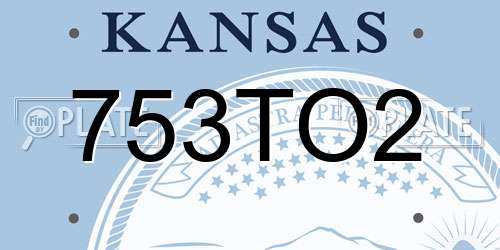 753TO2 Kansas License Plate