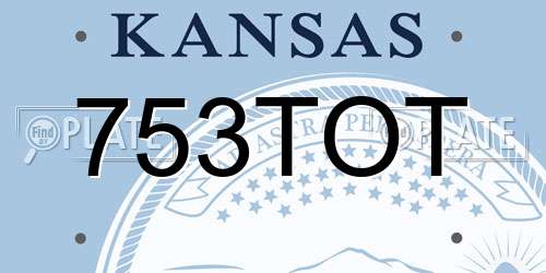 753TOT Kansas License Plate