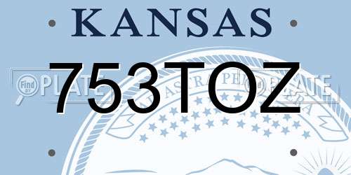 753TOZ Kansas License Plate