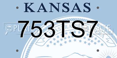 753TS7 Kansas License Plate