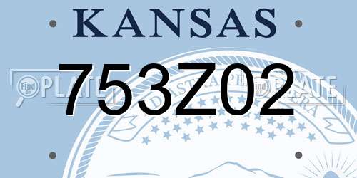 753Z02 Kansas License Plate