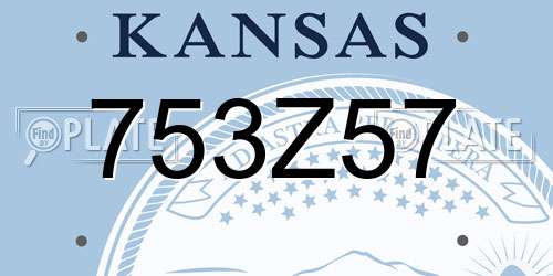753Z57 Kansas License Plate