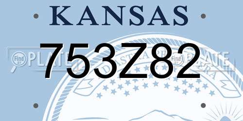 753Z82 Kansas License Plate