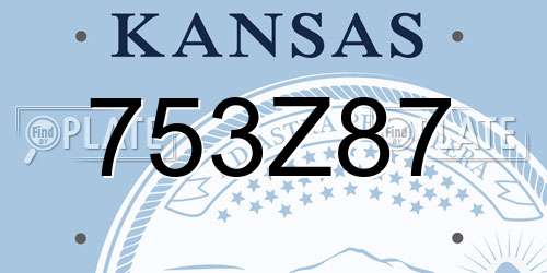 753Z87 Kansas License Plate