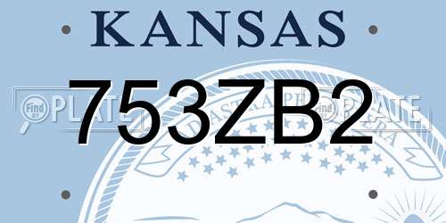 753ZB2 Kansas License Plate