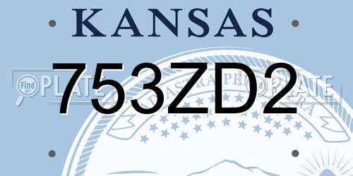 753ZD2 Kansas License Plate