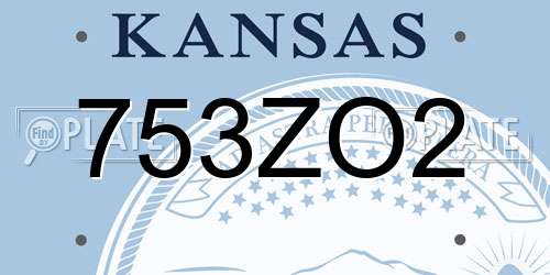 753ZO2 Kansas License Plate