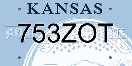 753ZOT Kansas License Plate