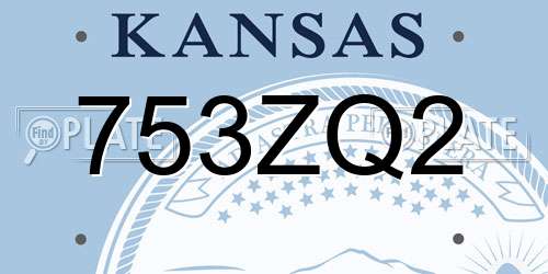 753ZQ2 Kansas License Plate