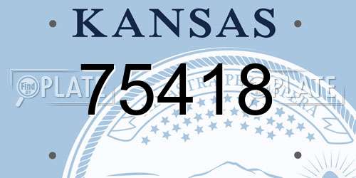 75418 Kansas License Plate