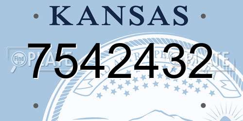 7542432 Kansas License Plate
