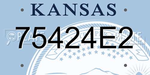 75424E2 Kansas License Plate