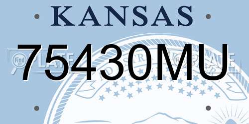 75430MU Kansas License Plate