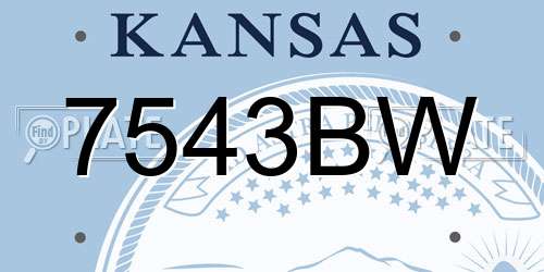 7543BW Kansas License Plate
