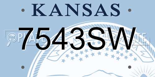 7543SW Kansas License Plate