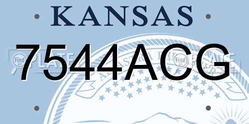 7544ACG Kansas License Plate