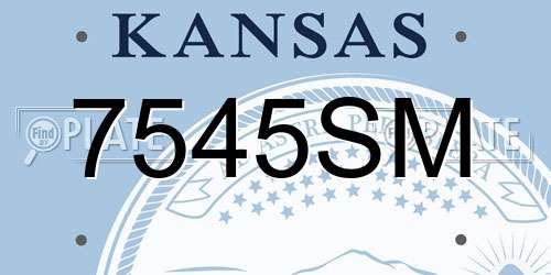 7545SM Kansas License Plate