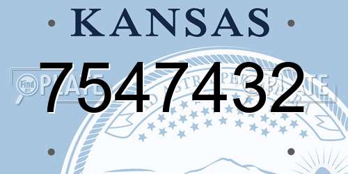 7547432 Kansas License Plate