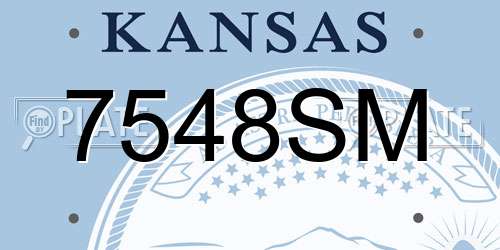 7548SM Kansas License Plate
