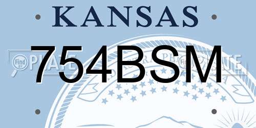 754BSM Kansas License Plate