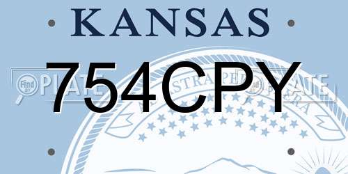 754CPY Kansas License Plate