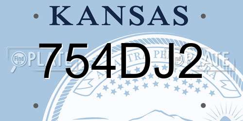 754DJ2 Kansas License Plate