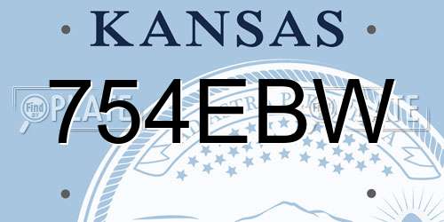 754EBW Kansas License Plate