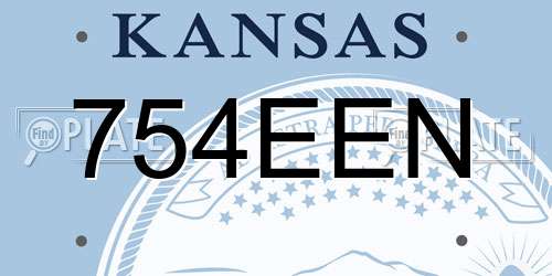 754EEN Kansas License Plate