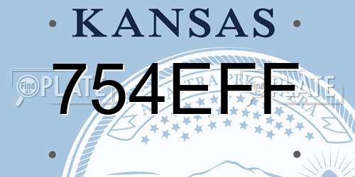 754EFF Kansas License Plate