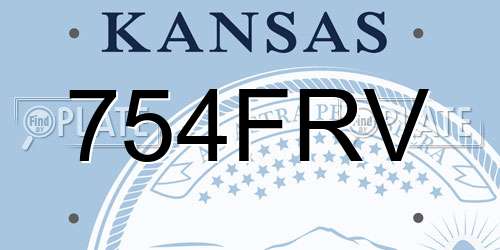 754FRV Kansas License Plate