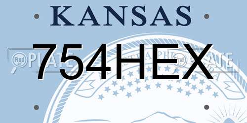 754HEX Kansas License Plate