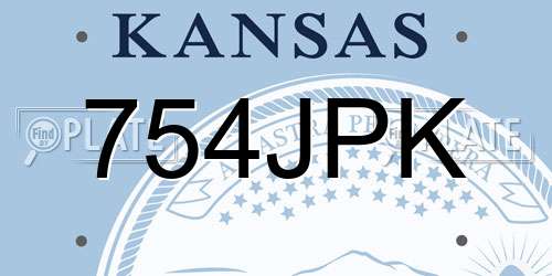 754JPK Kansas License Plate