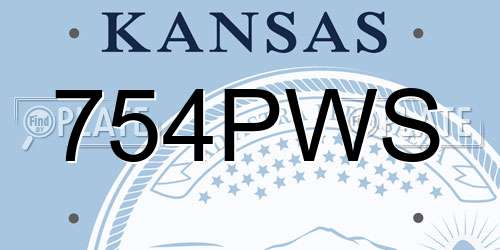 754PWS Kansas License Plate