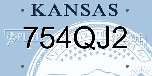 754QJ2 Kansas License Plate