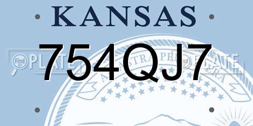 754QJ7 Kansas License Plate
