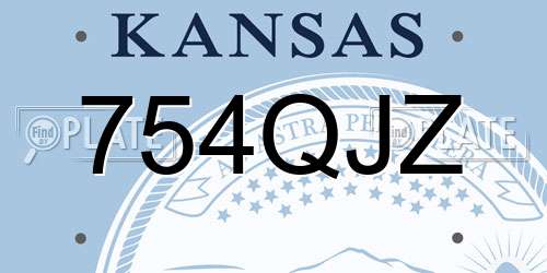 754QJZ Kansas License Plate