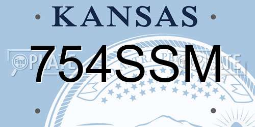 754SSM Kansas License Plate
