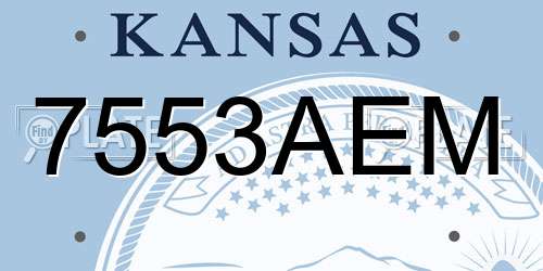 7553AEM Kansas License Plate