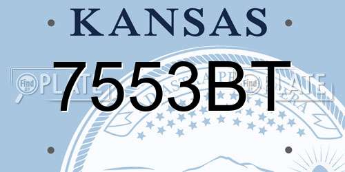 7553BT Kansas License Plate