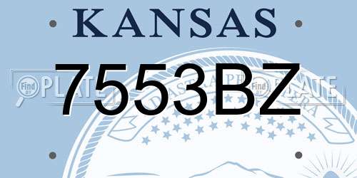 7553BZ Kansas License Plate