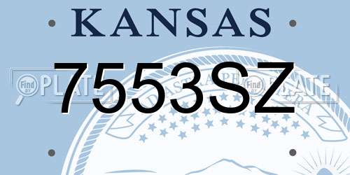7553SZ Kansas License Plate