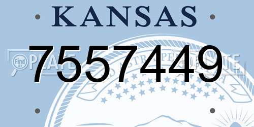 7557449 Kansas License Plate