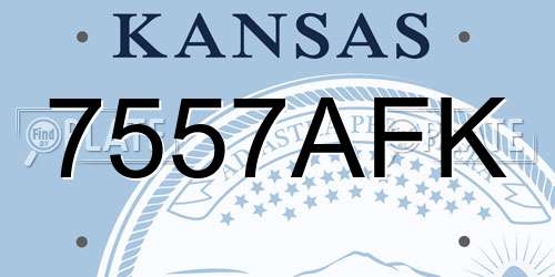 7557AFK Kansas License Plate