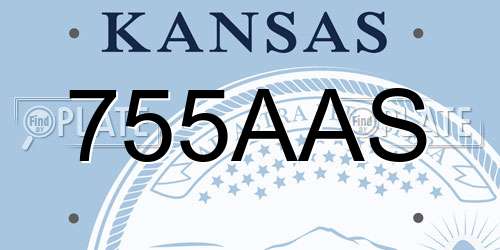 755AAS Kansas License Plate
