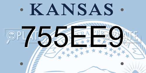 755EE9 Kansas License Plate