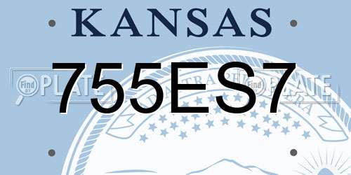 755ES7 Kansas License Plate