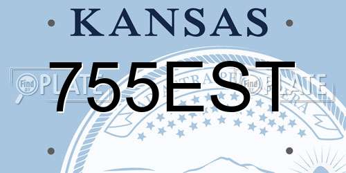 755EST Kansas License Plate
